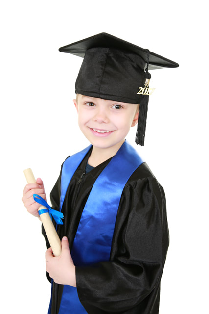 Graduation photograph or nursery child holding scroll